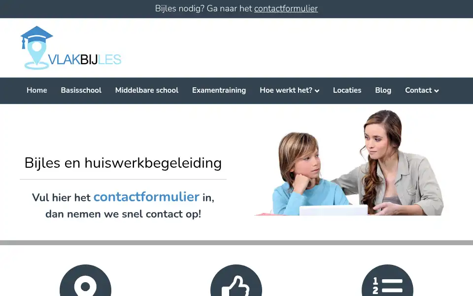 Screenshot of vlakbijles.nl