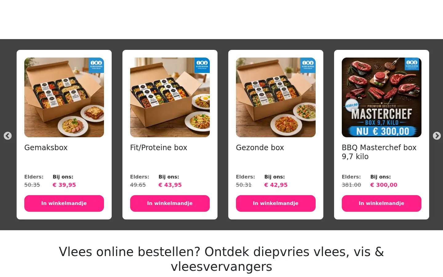 Screenshot of vleesenvega.nl