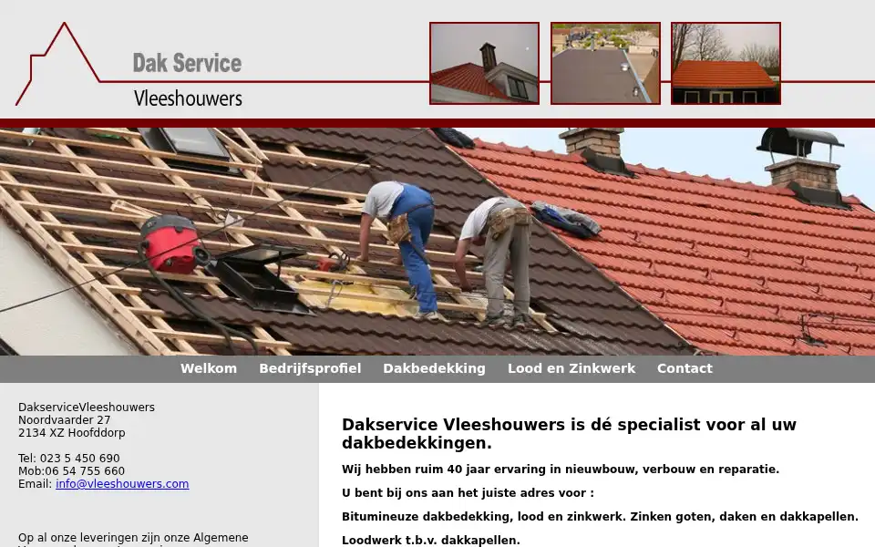 Screenshot of vleeshouwers.com