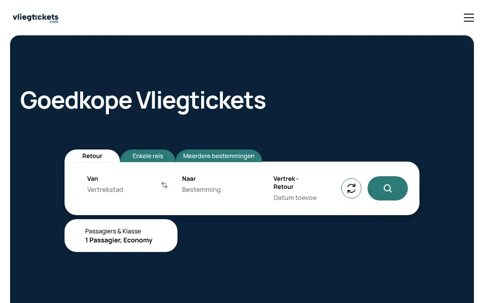 Screenshot of vliegtickets.com