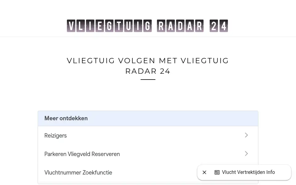 Screenshot of vliegtuigradar24.nl