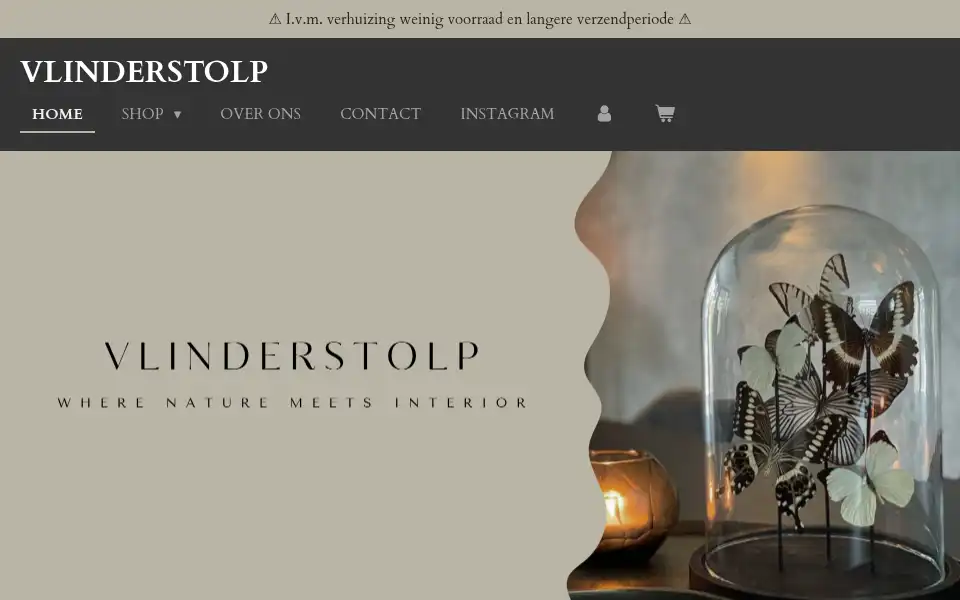 Screenshot of vlinderstolp.nl