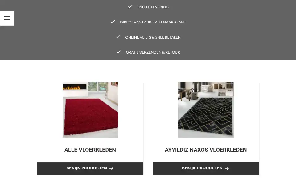 Screenshot of vloerkleedaanbieding.nl