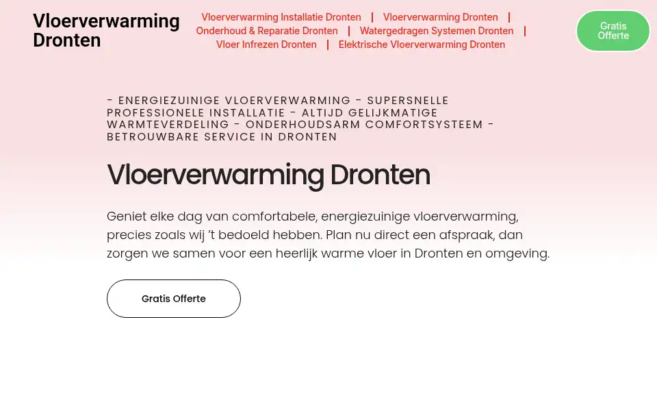 Screenshot of vloerverwarmingdronten.com