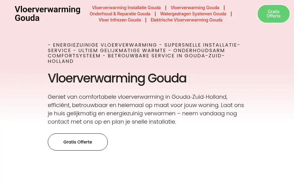 Screenshot of vloerverwarminggouda.com