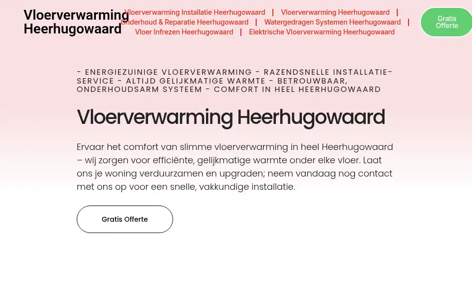 Screenshot of vloerverwarmingheerhugowaard.com