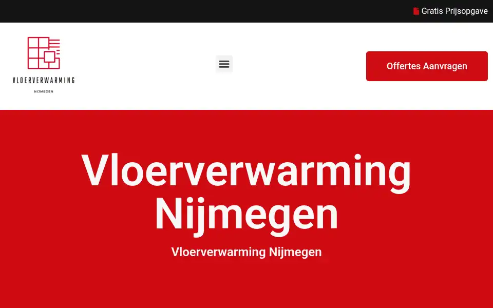 Screenshot of vloerverwarmingnijmegen.com