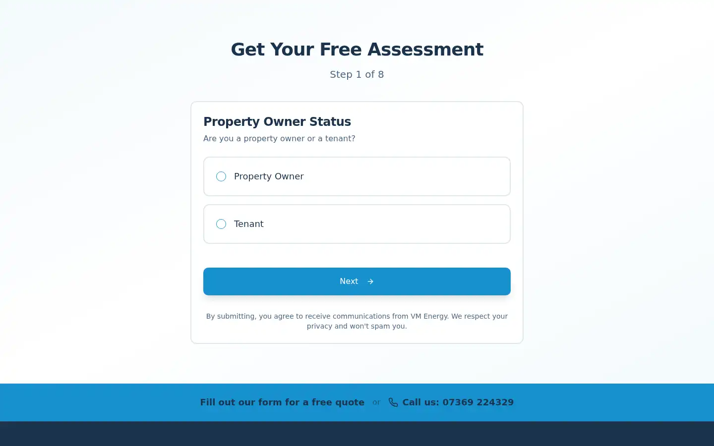 Screenshot of vmenergy.co.uk