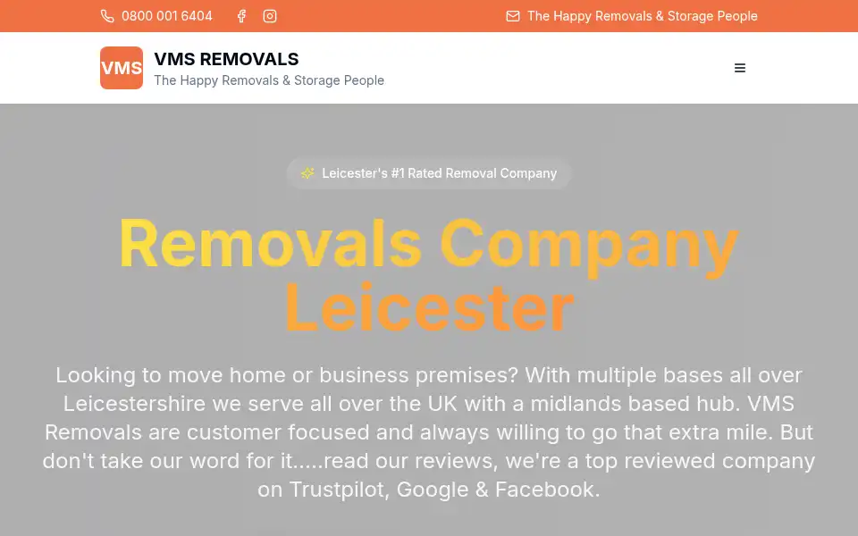 Screenshot of vmsremovals.com