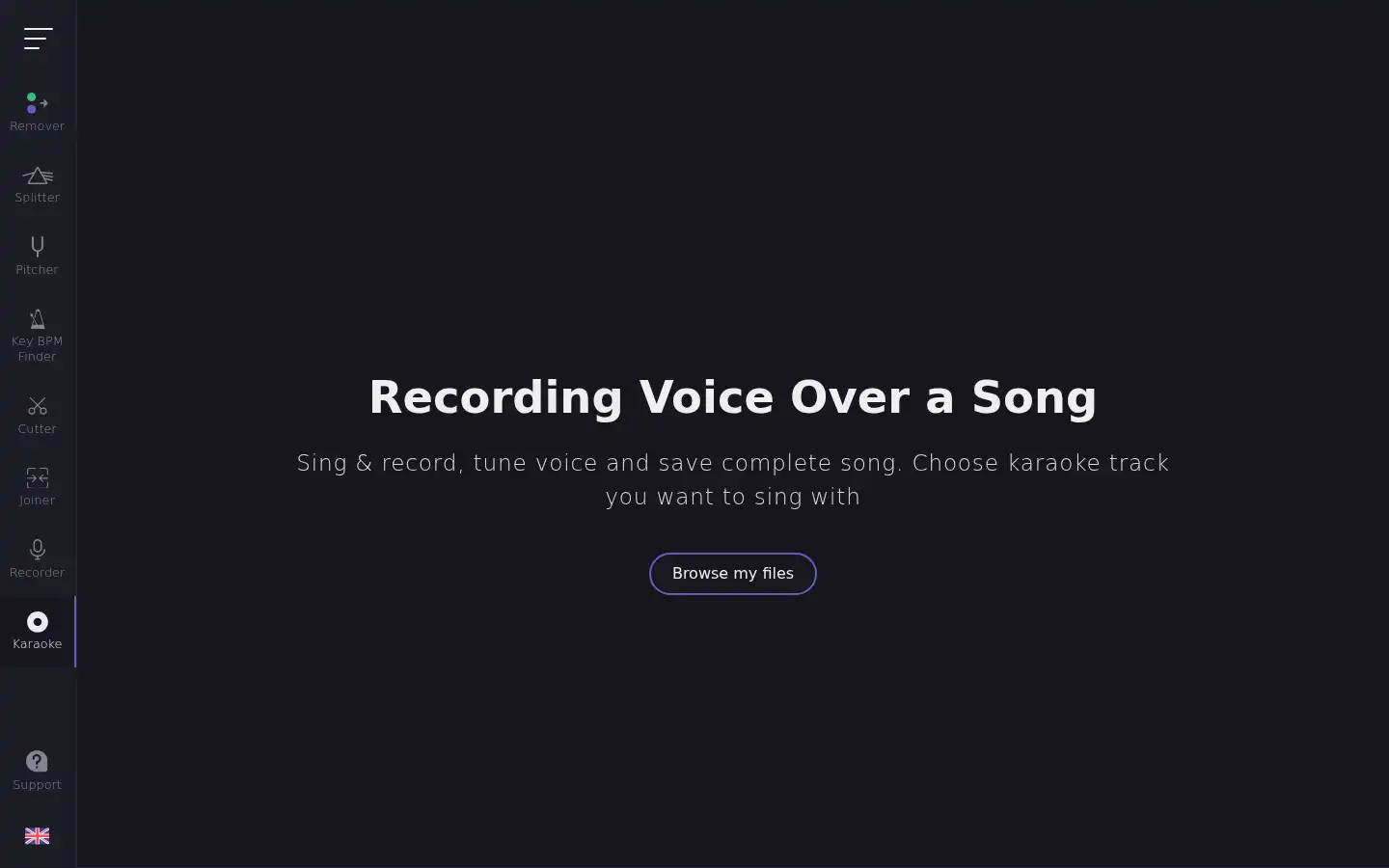 Screenshot of vocalremover.org
