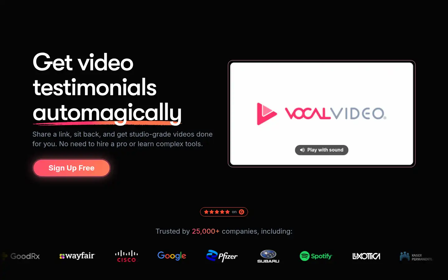 Screenshot of vocalvideo.com