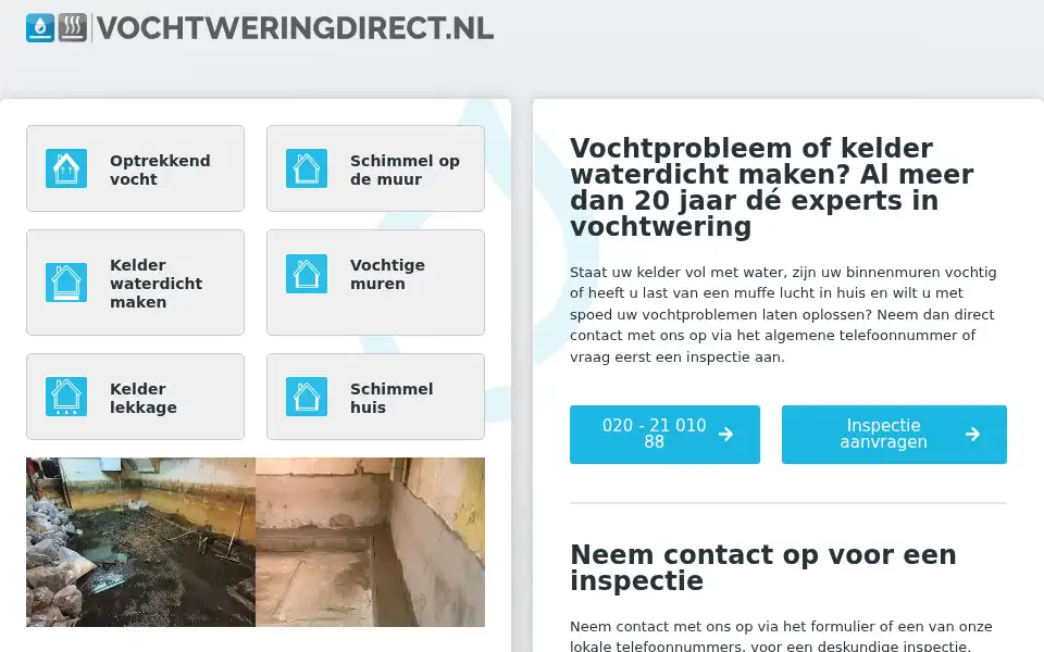 Screenshot of vochtweringdirect.nl
