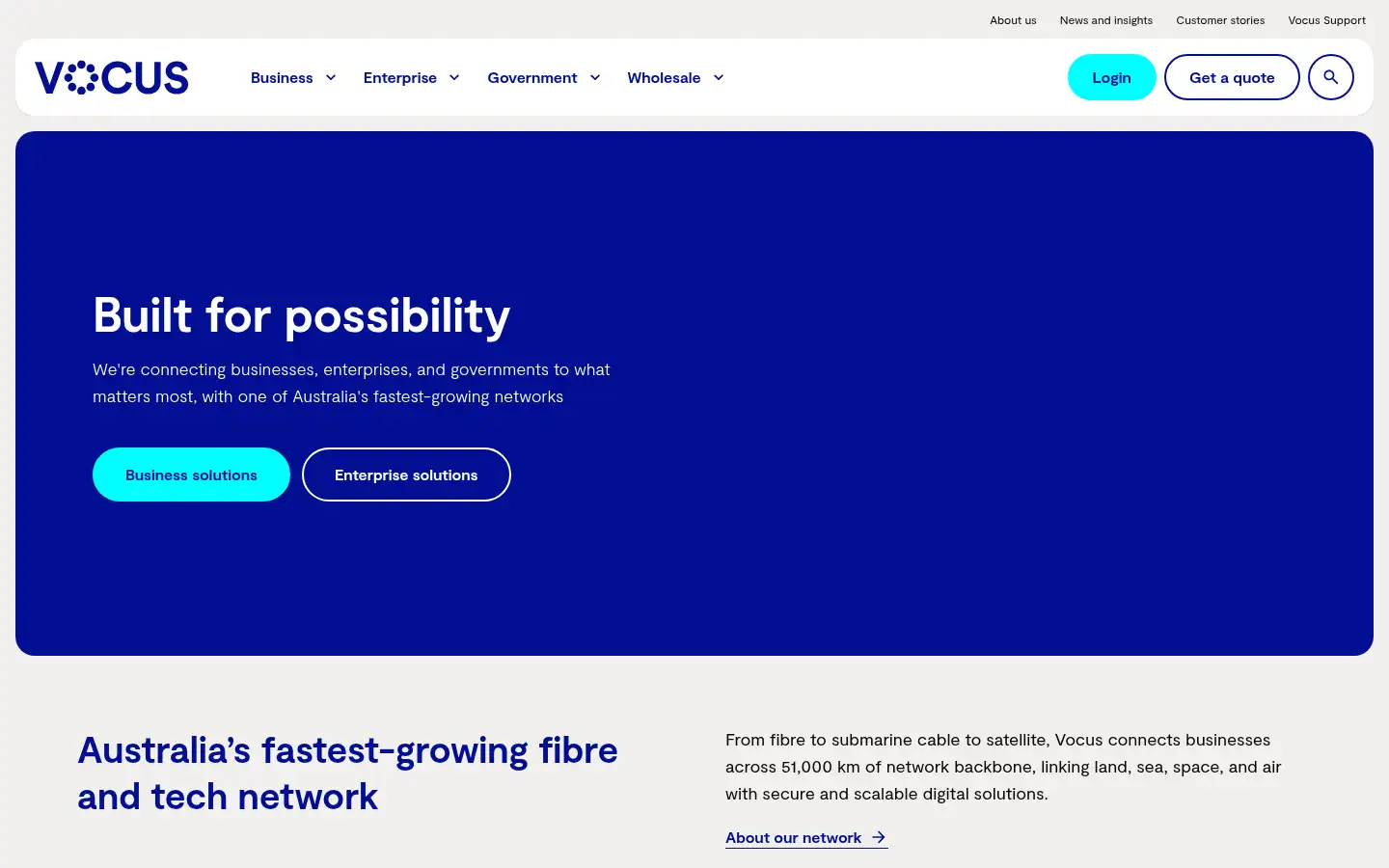 Screenshot of vocus.com.au