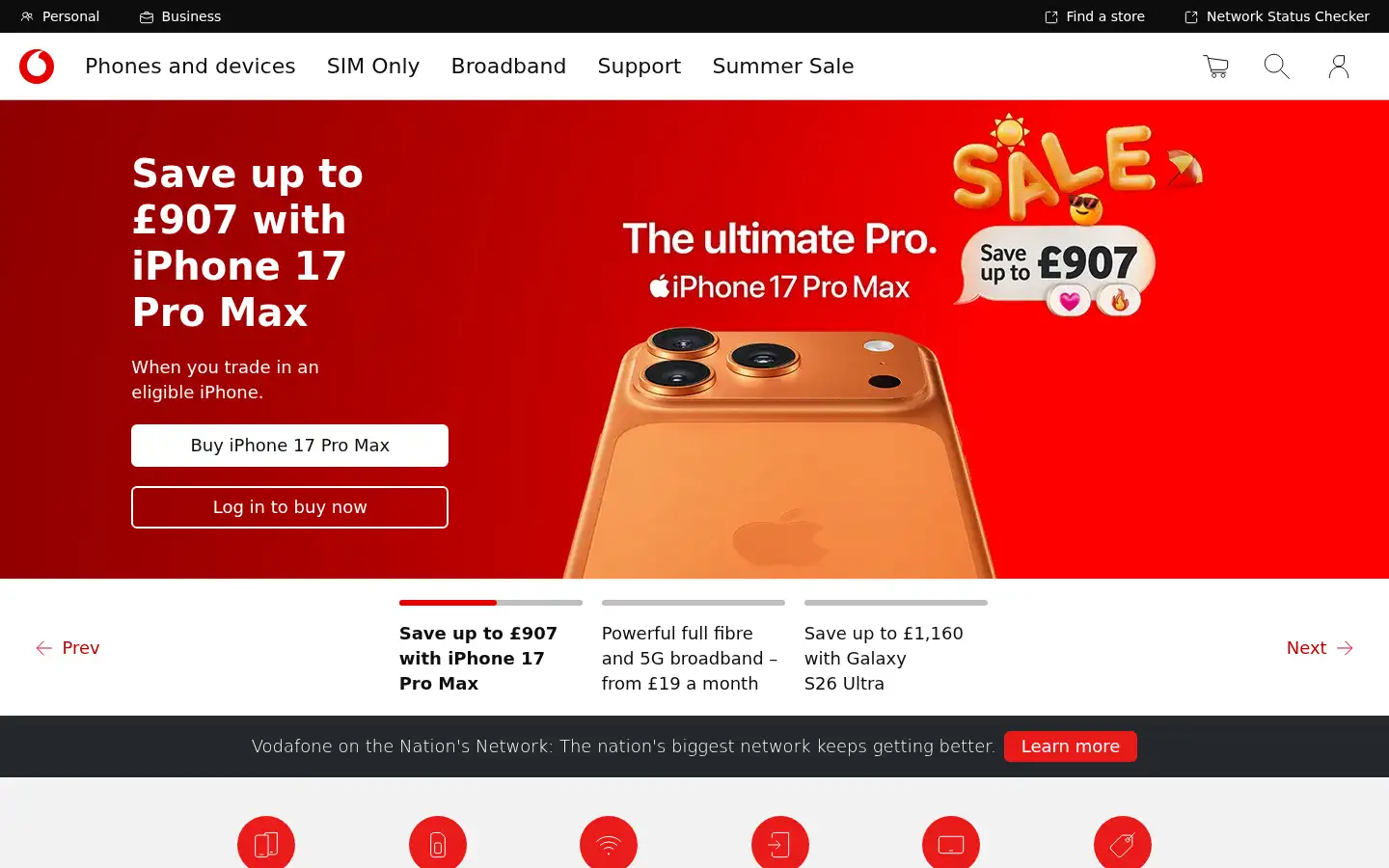 Screenshot of vodafone.co.uk