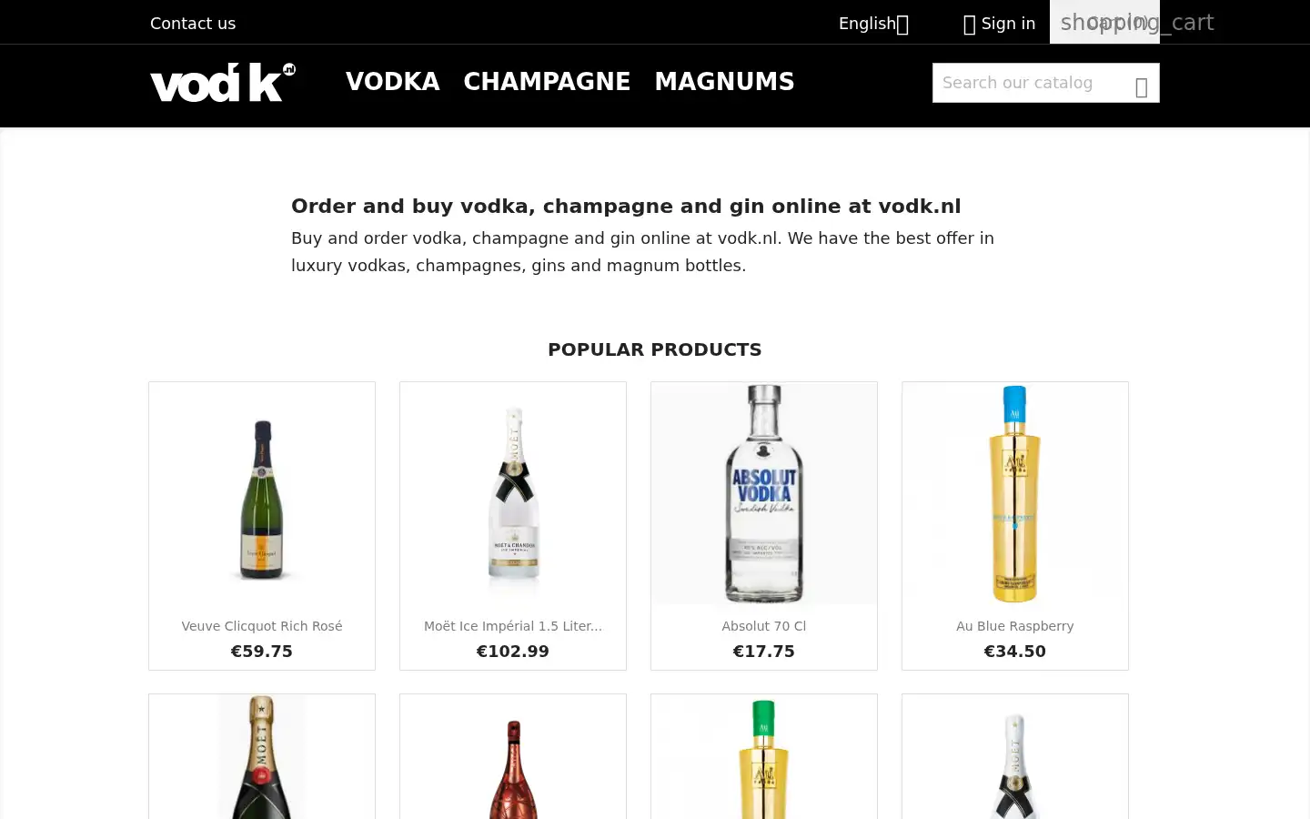 Screenshot of vodk.nl