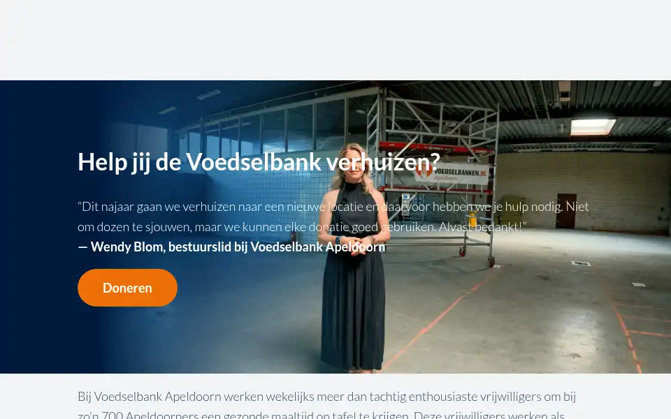 Screenshot of voedselbank-apeldoorn.nl