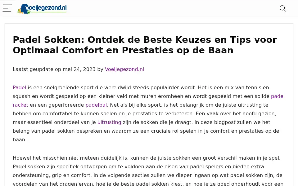 Screenshot of voeljegezond.nl
