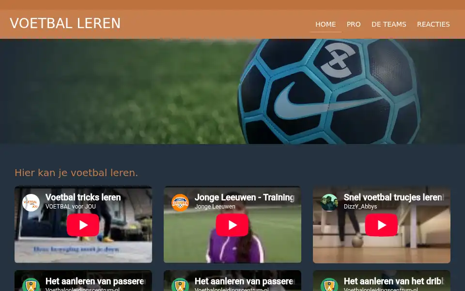 Screenshot of voetballeren.jouwweb.nl