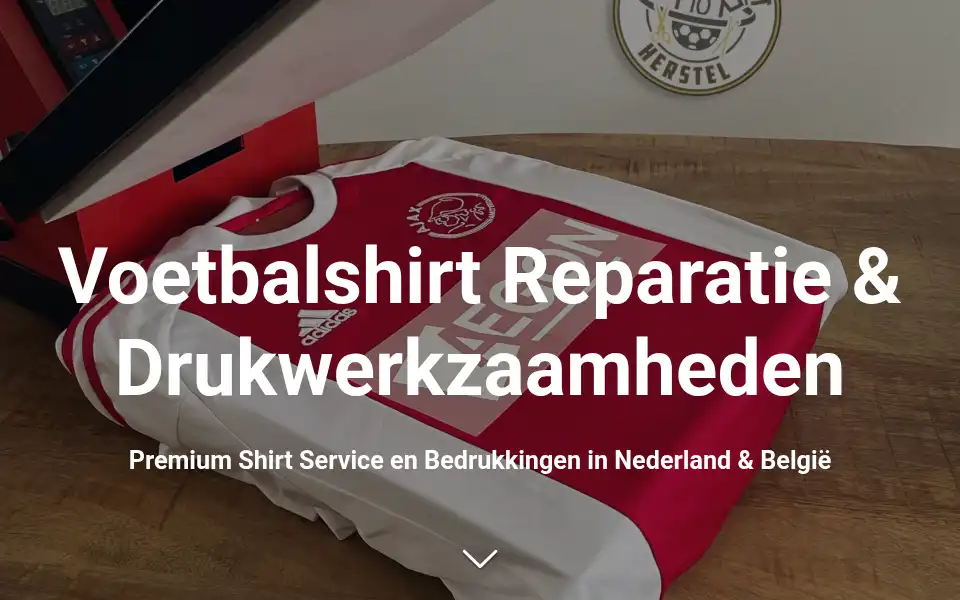 Screenshot of voetbalshirtherstel.nl
