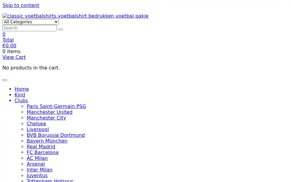 Screenshot of voetbaltenue2022.com