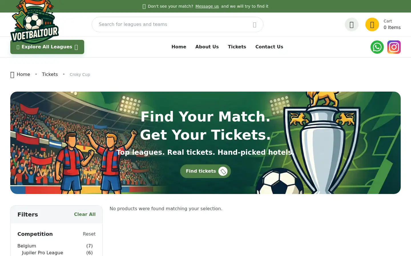 Screenshot of voetbaltour.com