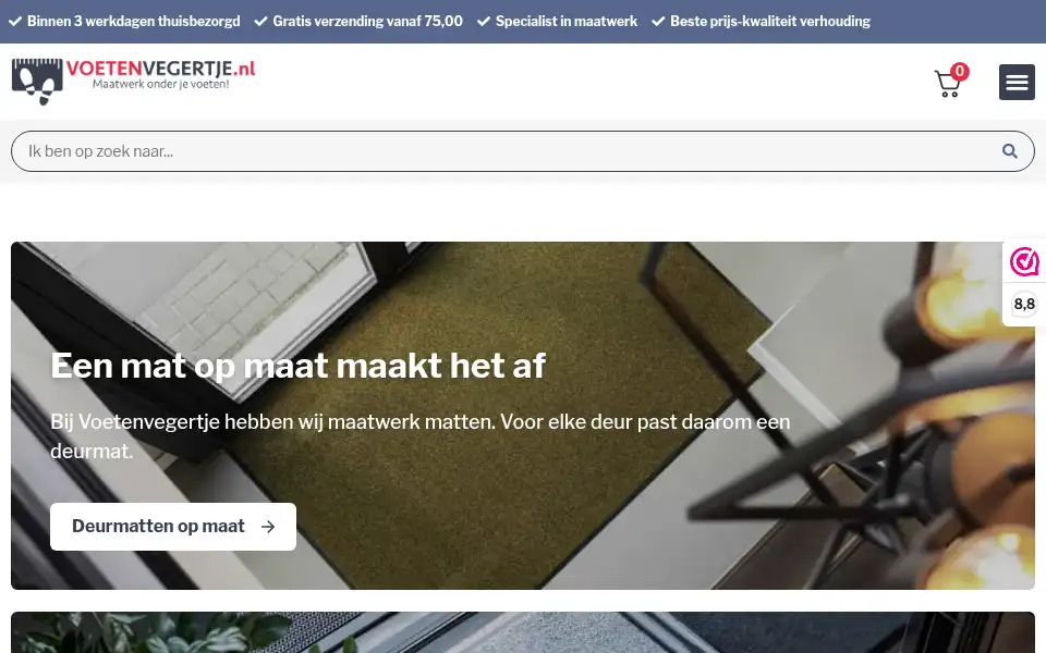 Screenshot of voetenvegertje.nl