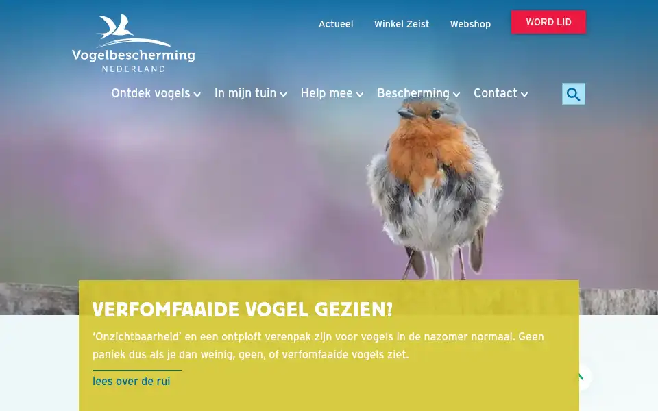 Screenshot of vogelbescherming.nl