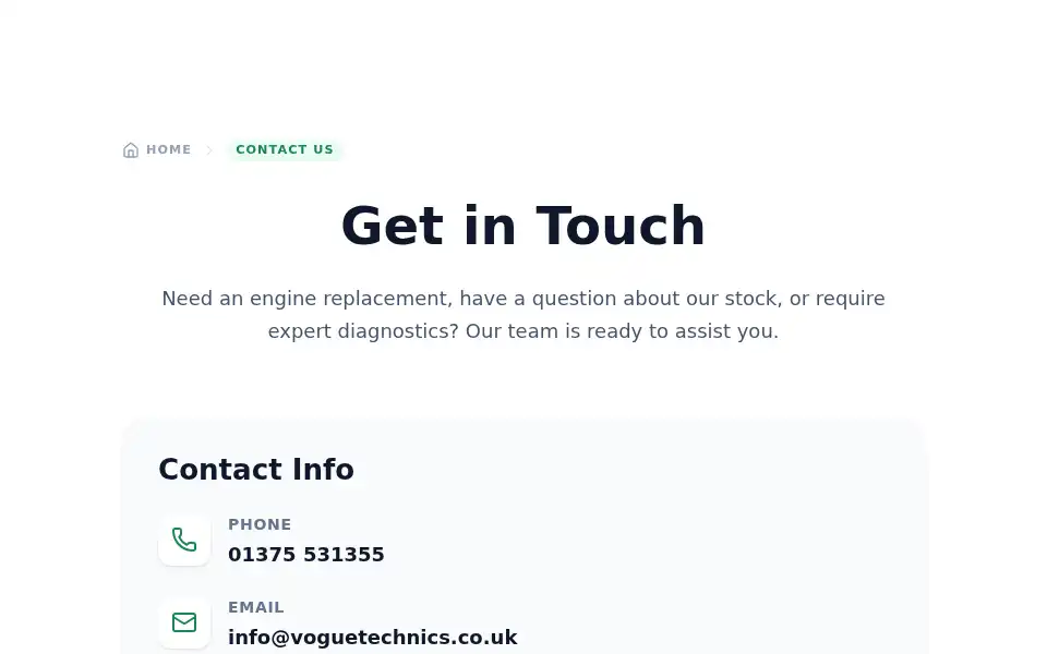 Screenshot of voguetechnics.co.uk