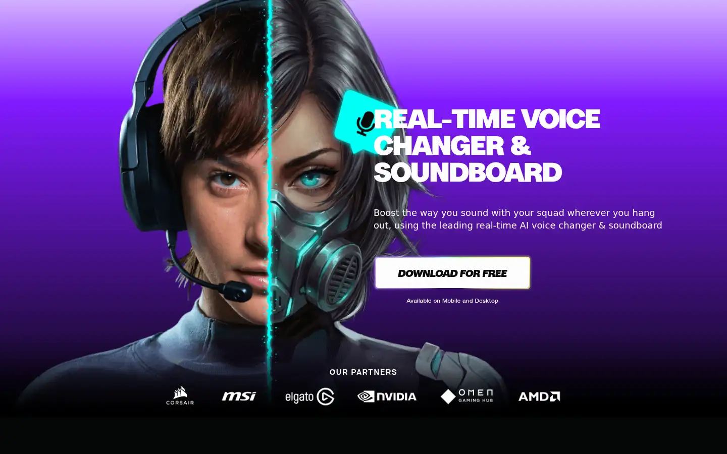 Screenshot of voicemod.net