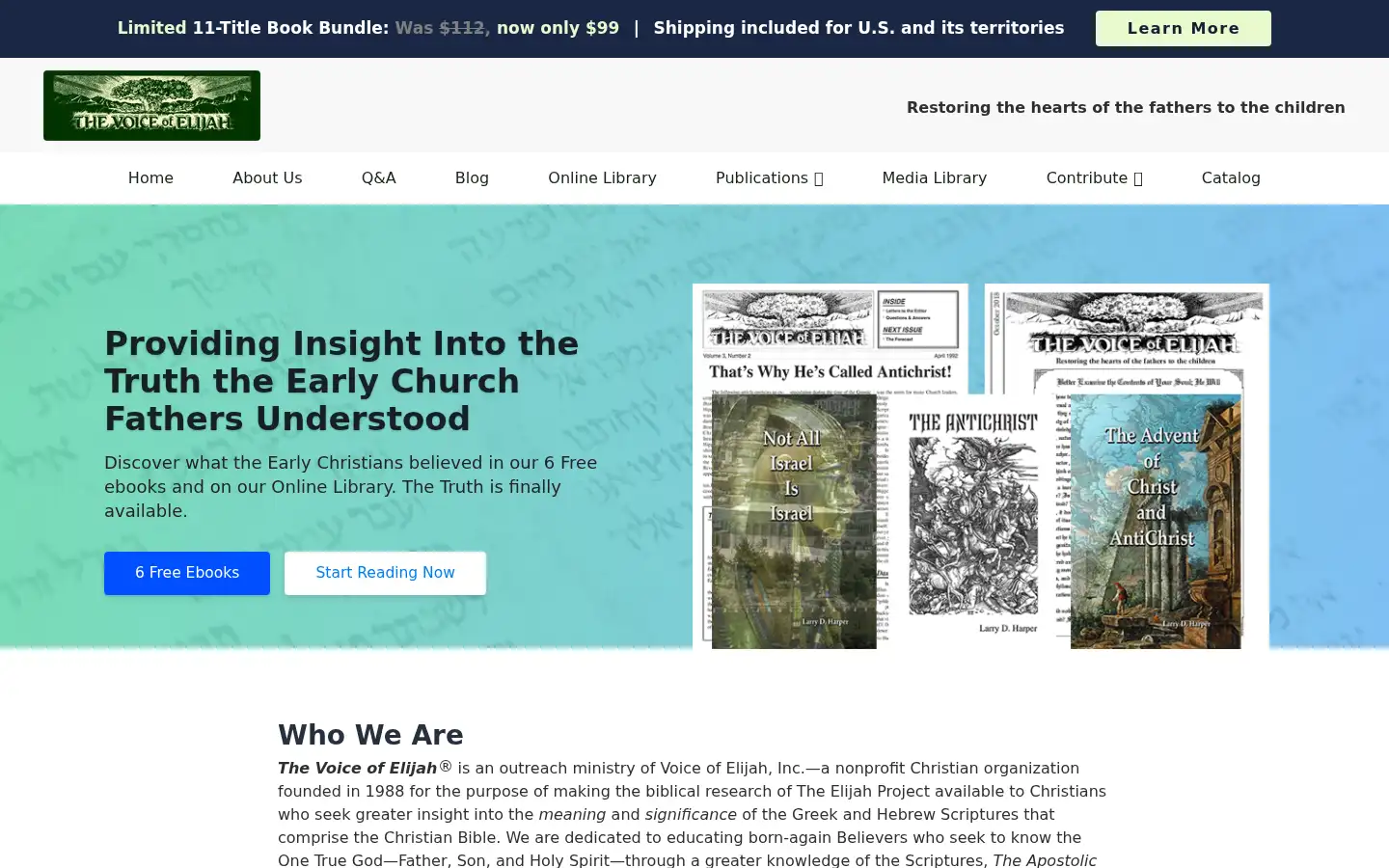 Screenshot of voiceofelijah.org