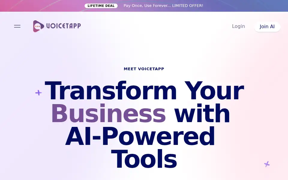 Screenshot of voicetapp.com