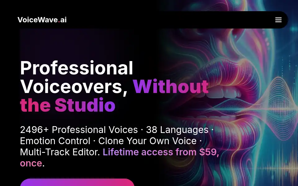 Screenshot of voicewave.ai