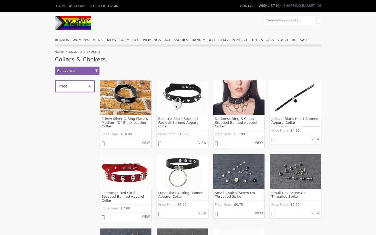 Screenshot of voidclothing.net