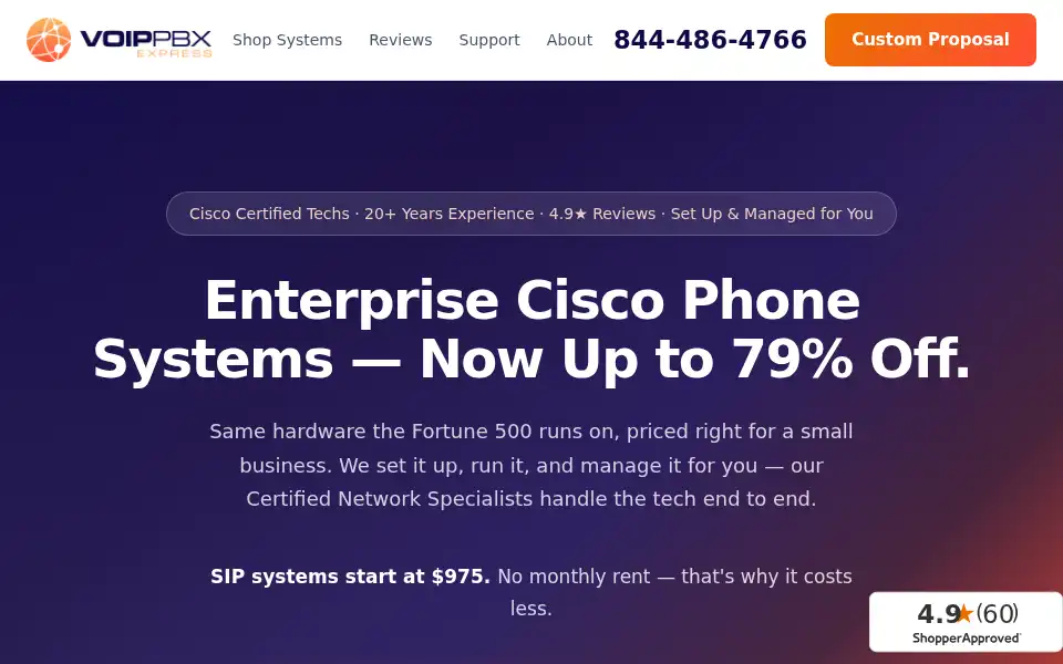 Screenshot of voippbxexpress.com