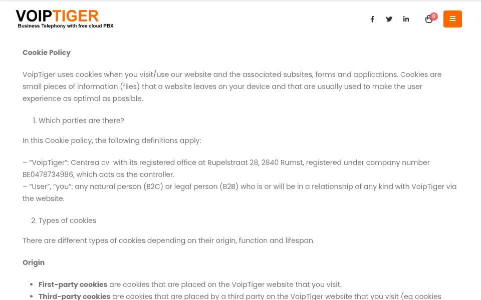 Screenshot of voiptiger.com