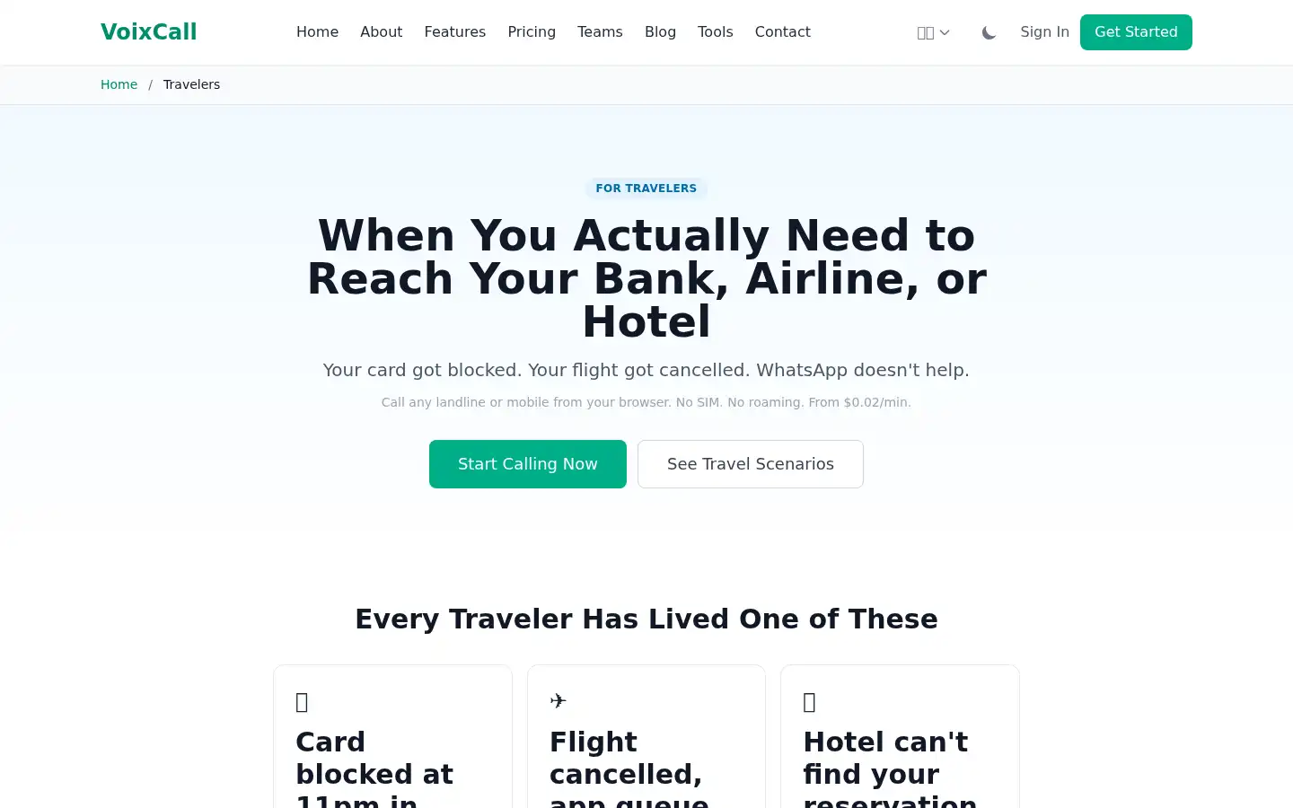 Screenshot of voixcall.com