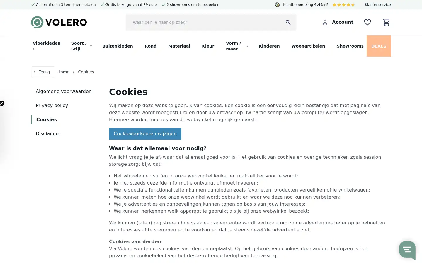 Screenshot of volero.nl