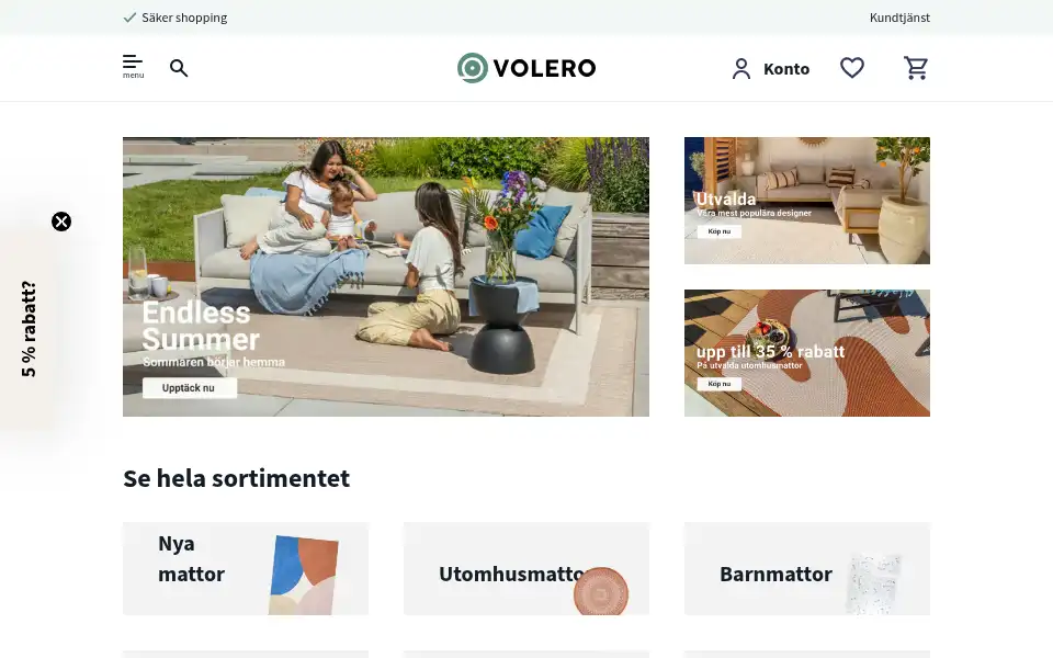 Screenshot of volero.se