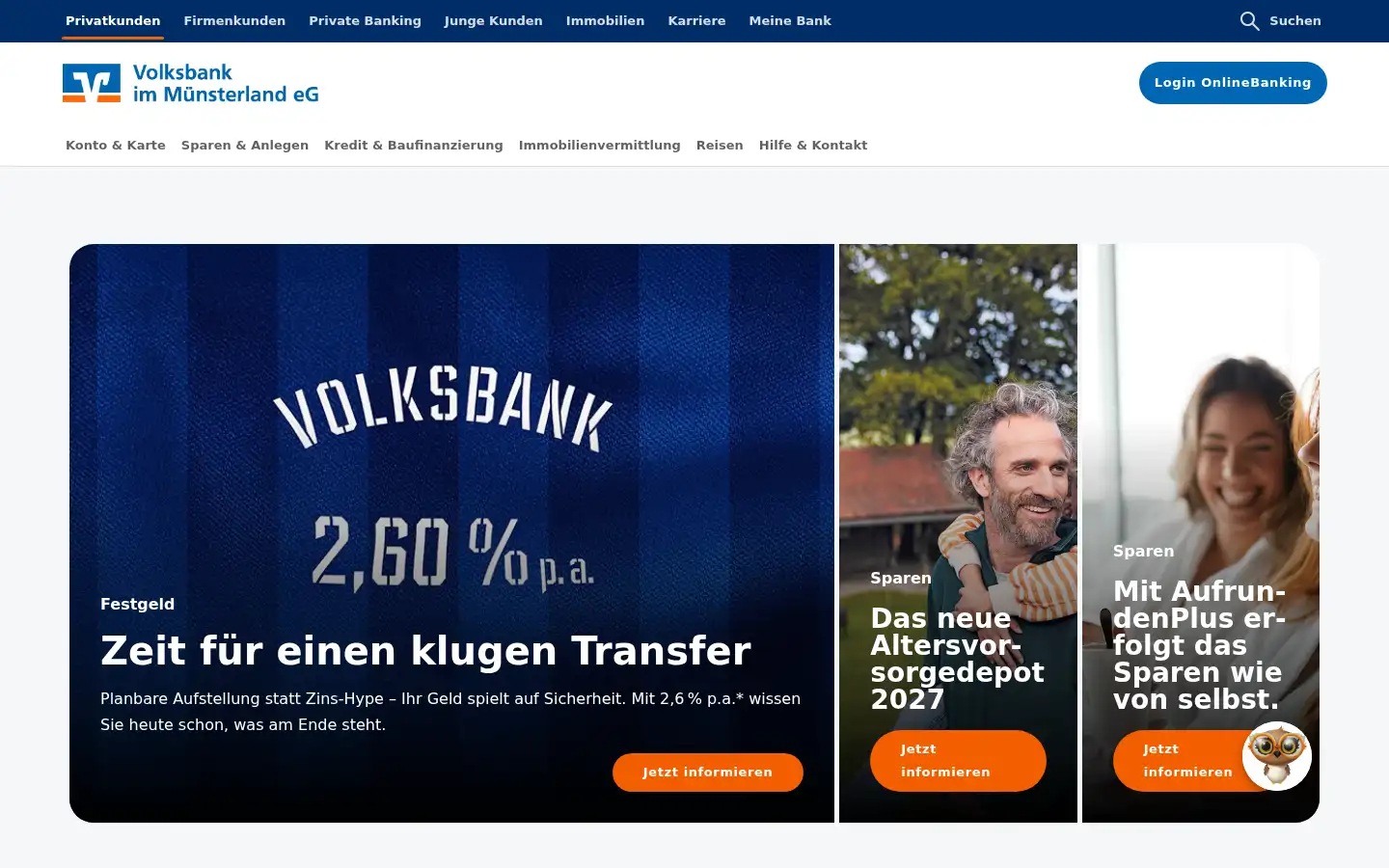 Screenshot of volksbank-eg.de