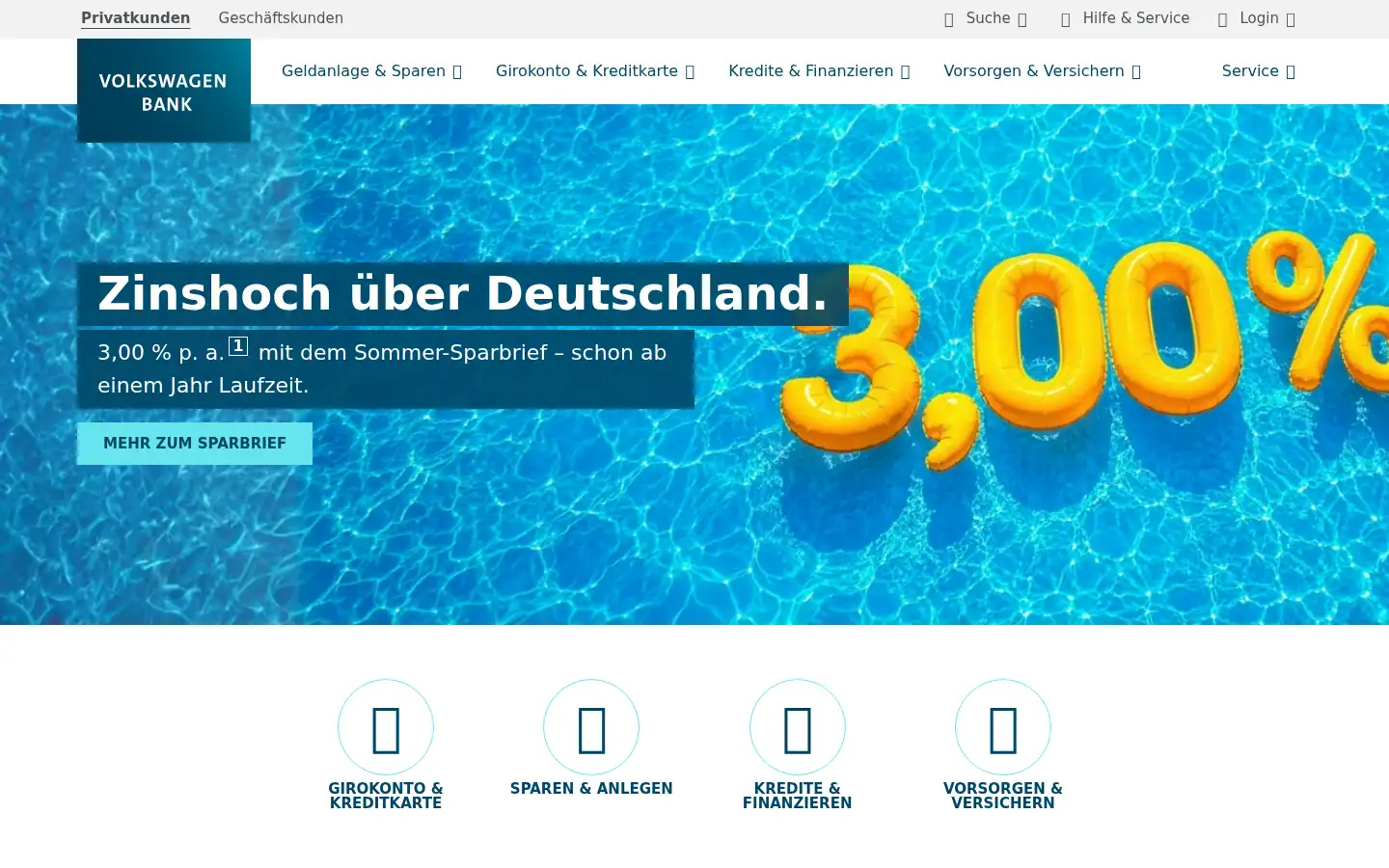 Screenshot of volkswagenbank.de