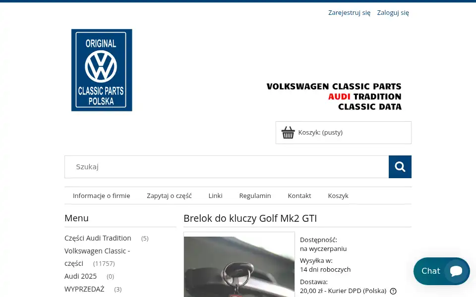 Screenshot of volkswagenclassicparts.pl