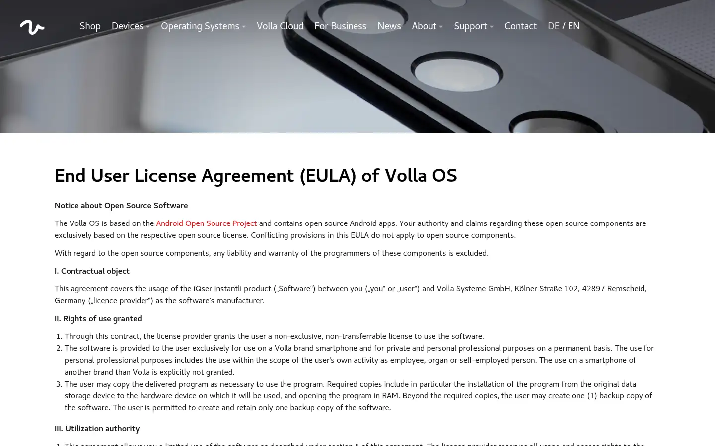 Screenshot of volla.online