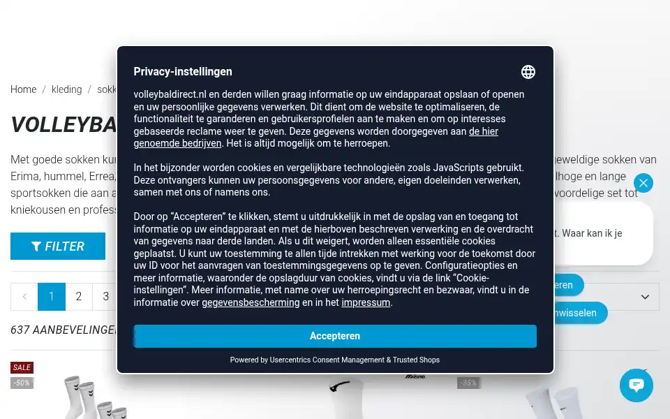 Screenshot of volleybaldirect.nl