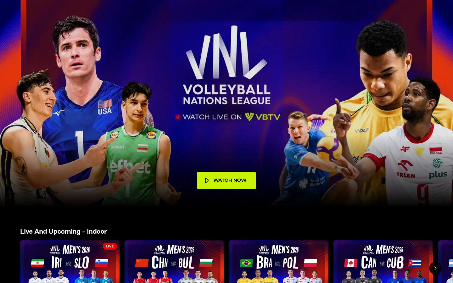 Screenshot of volleyballworld.tv