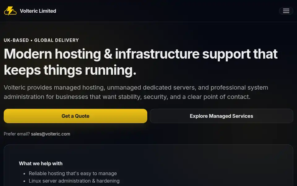 Screenshot of volteric.com