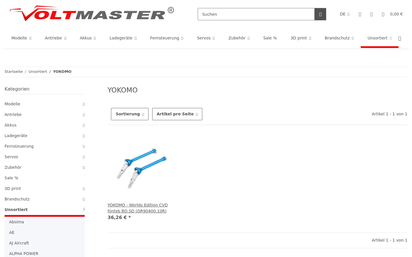 Screenshot of voltmaster.de