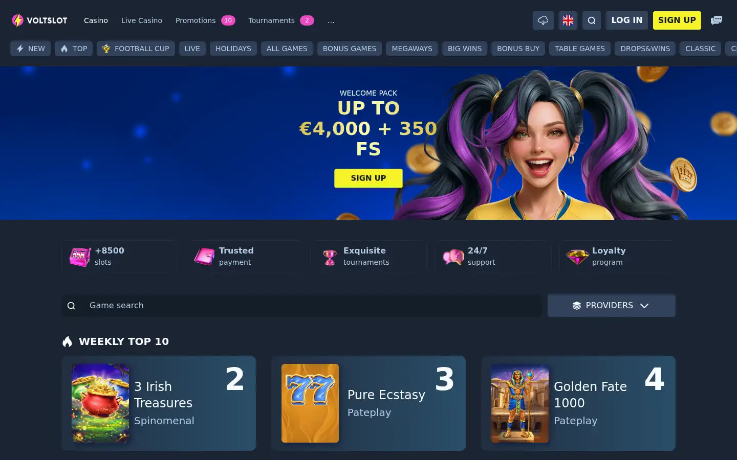 Screenshot of voltslot.com