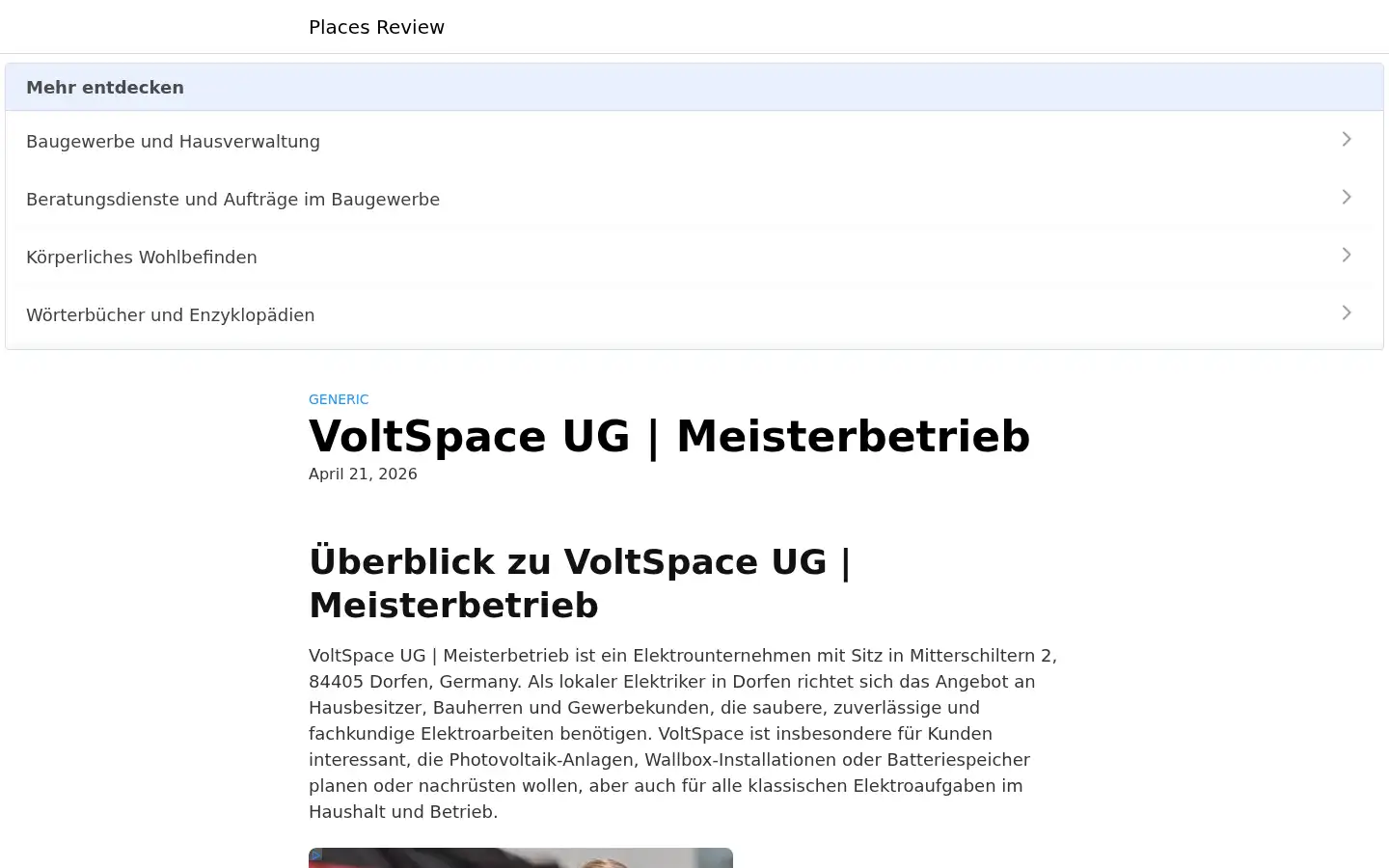 Screenshot of voltspace.de