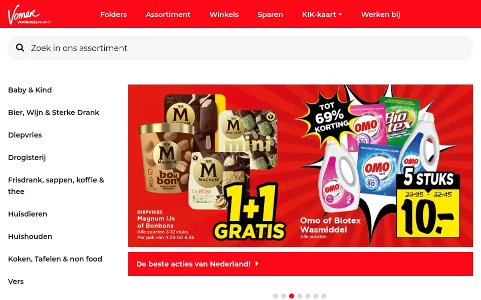 Screenshot of vomar.nl