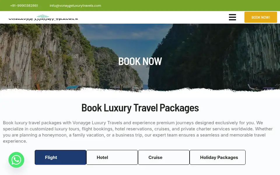 Screenshot of vonaygeluxurytravels.com